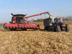 Case Axial Flow 9240 & Case Puma - Naczepa  Łódka