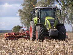 Claas Axion 850 & Brona Talerzowa Vaderstad Carrier XL 625