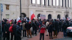 Protest rolników przed Ministerstwem Rolnictwa