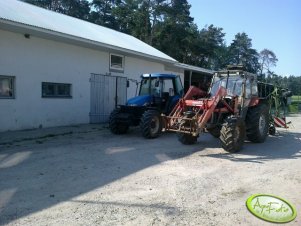 Massey Ferguson 375 + Krone KW 5.50/4x7 & New Holland TD85D + SaMasz 2.10m