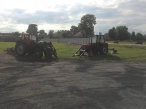 MTZ 82 + Pług 4 skibowy i Ursus C360-3P + Pług 3 skibowy