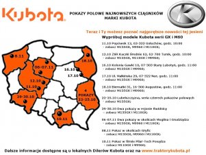 Pokazy polowe ciągników Kubota – zapraszamy