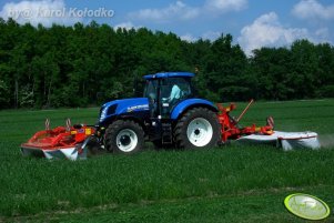 New Holland T7.210 z zestawem kosiarkek KUHN 