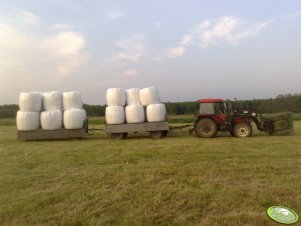 Zetor 7340 + TUR 15 + 2 przyczepy razem 22 belki