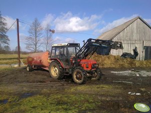 Zetor 7045 + Trima+ Beczka