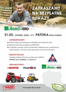 ZAPROSZENIE NA POKAZ PW AGRO-EKO GRZEGORZ PILCH 21 MAJA GODZ. 12!