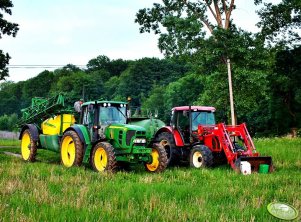  John Deere 6630 + John Deere 732 + Zetor + Beczka 