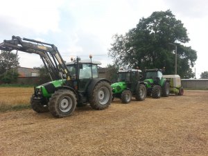 Deutz-Fahr Agrofarm 85 & Deutz-Fahr Agroplus 67 & Deutz-Fahr Agrotron K420 & Claas Rollant 250 RC