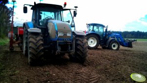 Valtra T170 + Gaspardo New Holland T6030 Delta