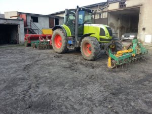 Claas Ares 657ATZ + Perrerin Nivelsem + Unia Kompakt + Unia Polonez