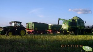 JD W540 + JD 6830 + 2 x przyczepy