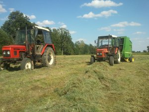 Zetor 7711 turbo + JD 550 i Zetor 7011 + zgrabiarka