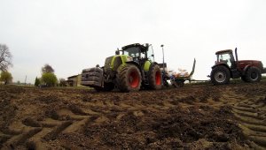 Class Axion 850+Monosem Case MX 270+Pronar