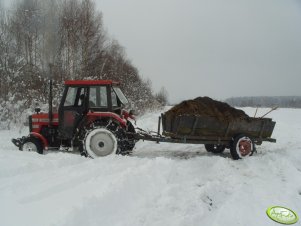 MF 255 i przyczepa