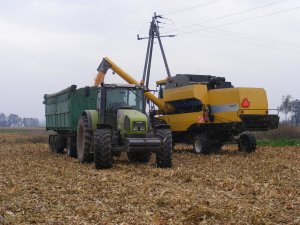 Claas Ares 836rz + Przyczepa & New Holland TC 5070