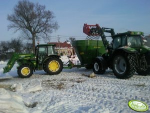 John Deere 5090R + Deutz Fahr