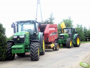 John Deere 6140R i NH BR750 CC & John Deere 6630 i Samasz