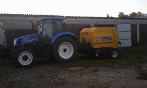 New Holland T6.120 + Prasa NH BR 6090