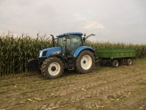 New Holland t6.120 + Mengele MB 300 + Przyczepa