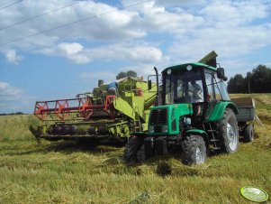 Belarus 820 i Claas Dominator 80