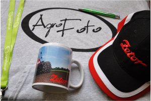Bluza ,smycz ,długopis AgroFoto i kaszkiet ,kubek Zetor