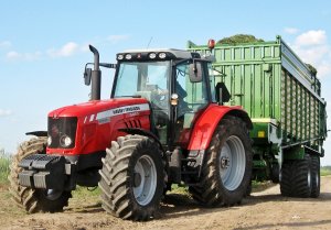 Massey Ferguson 5465 Dyna 4 + Krone MX 350 GD