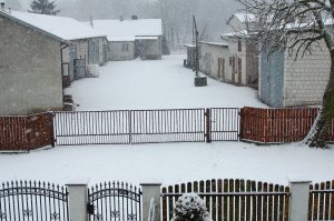 Zaśnieżone podwórko