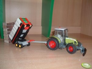 Claas Ares 697ATZ + przyczepa samozaładowcza