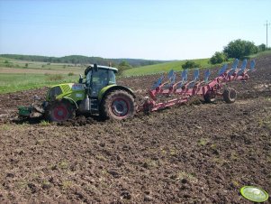 Claas Axion 850 +  Gregoire Besson 7-skibowy