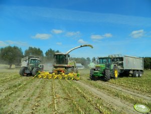 Claas Jaguar 870 + JD 7710 + Fendt 718 Vario