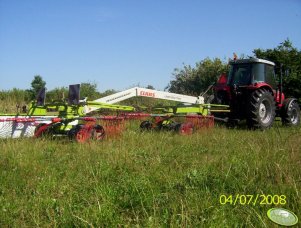 Claas Liner 650 Twin + Massey Ferguson 5435