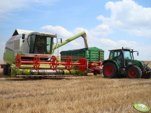 Claas Mega 350 i Fendt Farmer 309 C