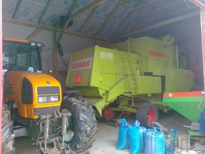 Claas Dominator 85, Ares 640, rozsiewacz Unia Group 1200kg