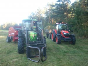 Kubota+przyczepa & John Deere+Unia