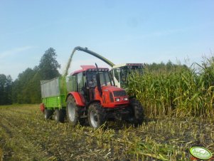 Farmer 8244 c2 + rozrzutnik Unia Brzeg 4,5t + Claas Jaguar