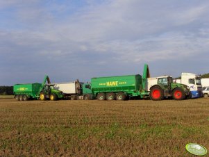 Fendt 936 + Hawe i John Deere 8430 + Hawe