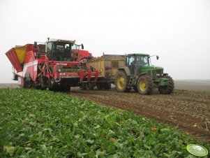 Grimme Maxtron i JD 7800 + przyczepa