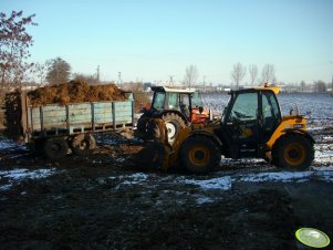 JCB 536-60 agri i Same Silver 130 z rozrzutnikiem