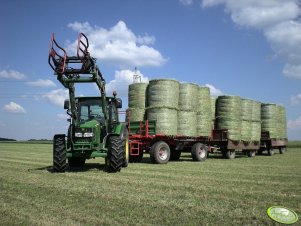 John Deere 5080R + przyczepy