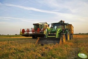 John Deere 5820 + Wielton 12ton + Claas Dominator 108SL