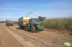 John Deere 6230 + Massey Ferguson 8240 + Class Jaguar