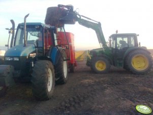 John Deere 6330 & New Holland TS 100 + Kuhn Euromix I