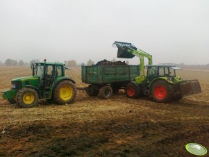 John Deere 6330P + Auwaerter Paul 10T i Claas Axos 320C