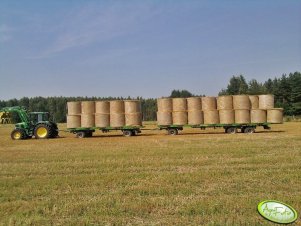 John Deere 6420 + przyczepy Pronar