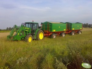 John Deere 6430 + przyczepy