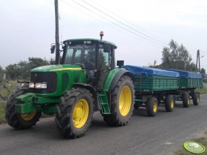 John Deere 6620 + przyczepy