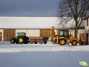 John Deere 6630 + przyczepy