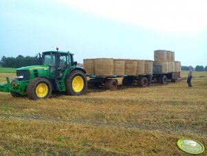 John Deere 6830 + przyczepy 