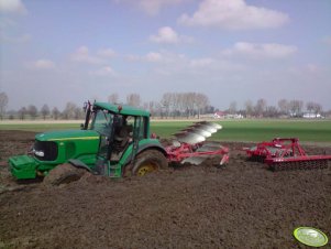 John Deere 6920S + Kuhn 4-obrotowy + wał Krośniewice