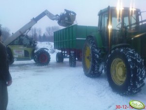 John Deere 7600 i Claas Scorpion 70